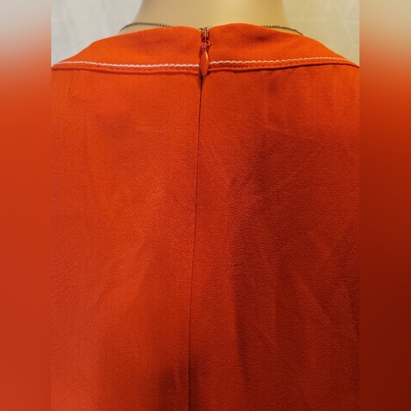 Maison Jules Rusty/ Fire Orange Mini Dress with Ribbon Accent - Picture 6 of 10